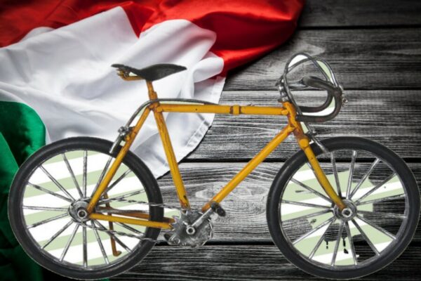 modellino bicicletta da corsa vintage vendibile anche singolarmente cm 28x8x17 in resina e metallo…fornitura gadget e souvenir personalizzati per negozianti