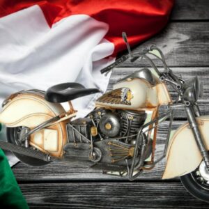 modellino grande di moto tipo harley davidson vintage vendibile anche singolarmente cm 36x16x21 in resina e metallo Bazaritalia al servizio del cliente