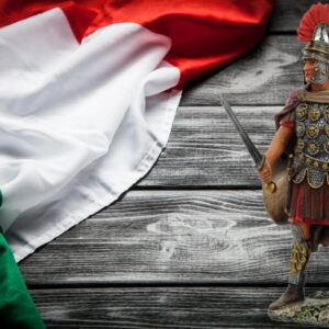 legionario romano con spada cm15 in resina con finiture dipinte a mano acquistabile anche singolarmente Bazaritalia al servizio del cliente fornitura gadget